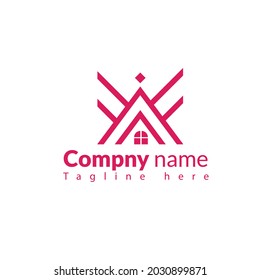 work mark real estate logo design with line art style. city building abstract For Logo Design Inspiration. business card design