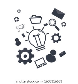 Work and marketing Vector image