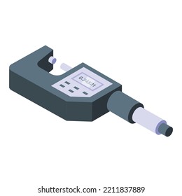 Work micrometer icon isometric vector. Dial micro. Digital ruler