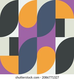 A work of modern art of abstract unusual composition, made with geometric shapes and elements. Simple geometric vector background useful for web designs, business cards, invitations, posters, fashion 