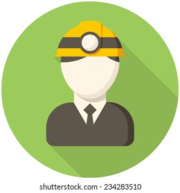 Work, modern flat icon with long shadow