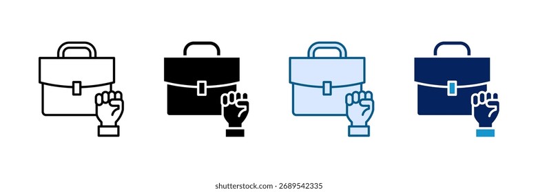 Ícone de Motivação do Trabalho Definir Coleção de Vários Estilos