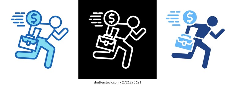 Ícone de Motivação de Trabalho - Ilustração de Vetor de estilo triplo