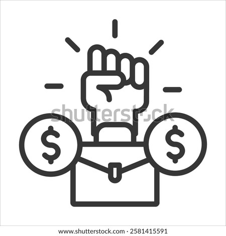 Work Motivation Icon Vector Illustration Outline
