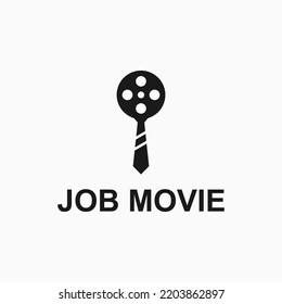 ilustración vectorial de diseño de logotipo de película de trabajo