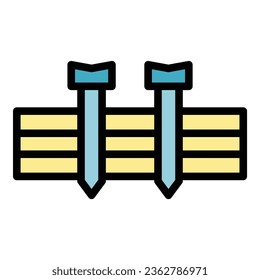 Work nails icon outline vector. Diy repair. Home constructrion color flat