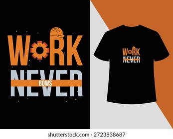 Tipografía industrial audaz con el icono del casco y el engranaje que simboliza la ética de trabajo inquebrantable y el orgullo laboral, el diseño de motivación laboral, la tipografía de trabajo duro.