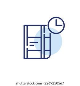 Work notebook planner. Pixel perfect, editable stroke icon