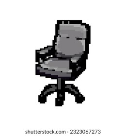 Arbeitsstuhl-Spiel Pixel Kunst Retro-Vektorgrafik. Bitarbeitsbürostuhl. alte Vintage-Illustration
