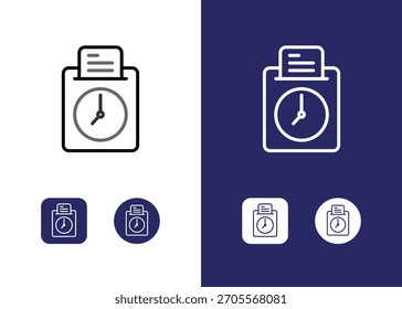 Arbeit in Büro Uhr in Anwesenheit Check-in Symbol Symbol Symbol Zeichen in Linie Kunst Umriss Stil Vektor