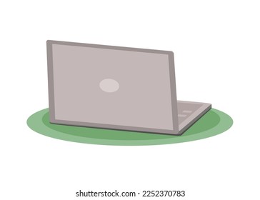 Work in the office. Computer, laptop.  Cabinet, remote work at home. Vector illustration. Background isolated.