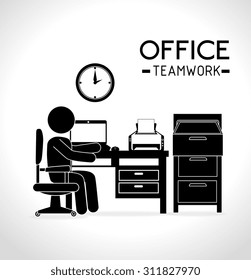 Work office design, vector illustration eps 10.