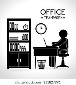 Work office design, vector illustration eps 10.