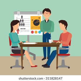 Work office design, vector illustration eps 10.
