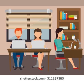 Work office design, vector illustration eps 10.
