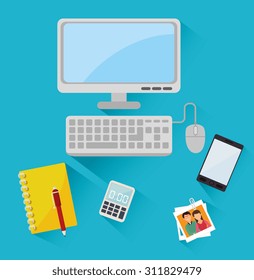 Work office design, vector illustration eps 10.