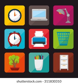 Work office design, vector illustration eps 10.