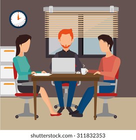 Work office design, vector illustration eps 10.