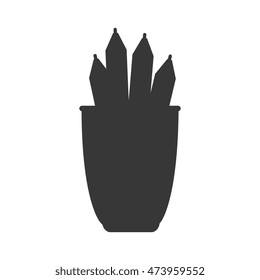 work office desk utensils workplace objects vector illustration