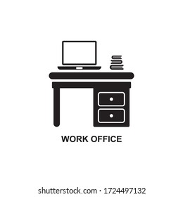 ICON FÜR DAS ARBEITSBÜRO , DAS SYMBOL FÜR DIE BESCHREIBUNG