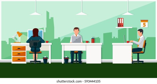 work in office illustration
