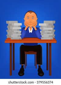 work in office, large amount of work