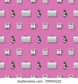 Work At the Office Seamless Pattern Background