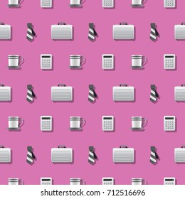Work At the Office Seamless Pattern Background