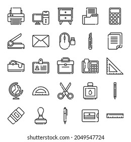 Work office supply icon set vector