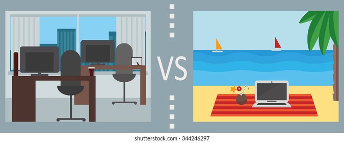 work in office vs freelance