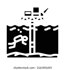 work with oil rigs glyph icon vector. work with oil rigs sign. isolated contour symbol black illustration