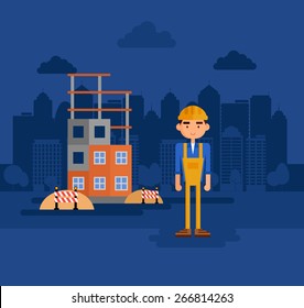 Trabajos en la construcción.