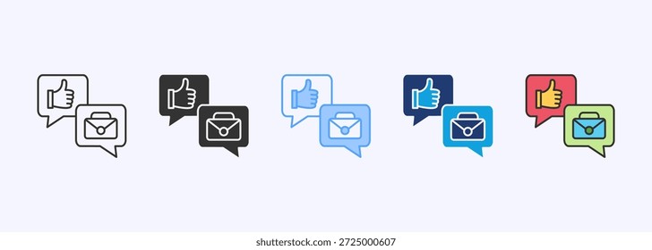 Trabajo A la carta Icon Set Multistyle Varios Elementos De Colección Para El Diseño
