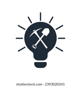Work on an idea, a project. Achieve results.  Vector linear illustration icon isolated on white background.