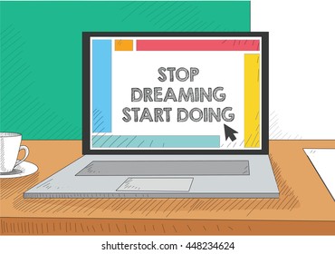 Work on the laptop screen