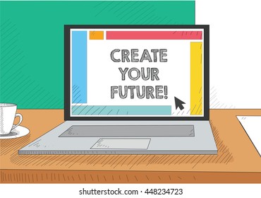 Work on the laptop screen