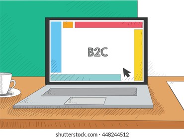 Work on the laptop screen