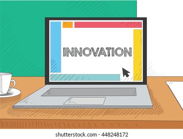 Work on the laptop screen