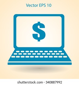 work on the laptop vector illustration