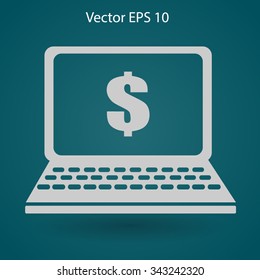 work on the laptop vector illustration