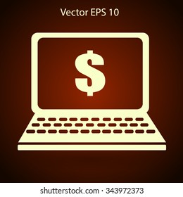 work on the laptop vector illustration