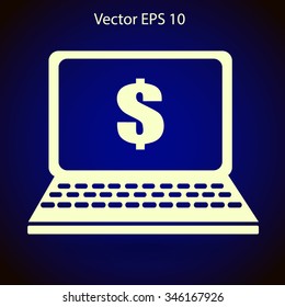 work on the laptop vector illustration