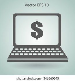 work on the laptop vector illustration