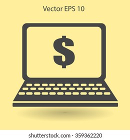 work on the laptop vector illustration