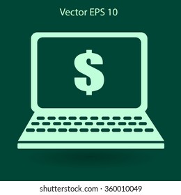 work on the laptop vector illustration