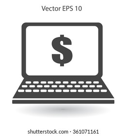 work on the laptop vector illustration