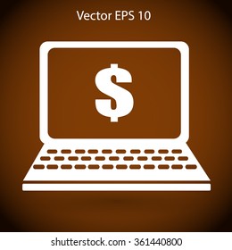 work on the laptop vector illustration