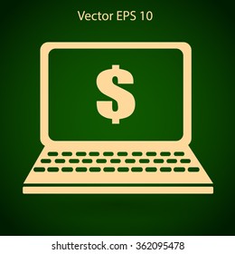 work on the laptop vector illustration