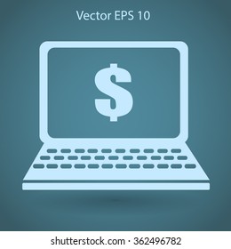work on the laptop vector illustration