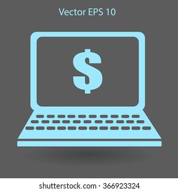 work on the laptop vector illustration